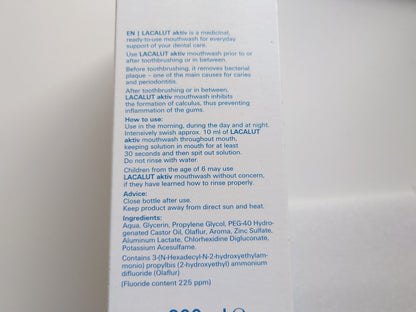 LACALUT AKTIV MOUTHWASH Daily Prevention from Gum Infection Plaque Caries