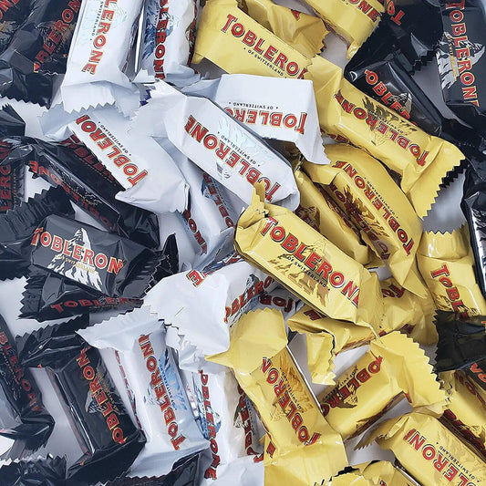 TOBLERONE Chocolate Mini Candy Bites Treats Original, White & Dark 800g 28oz