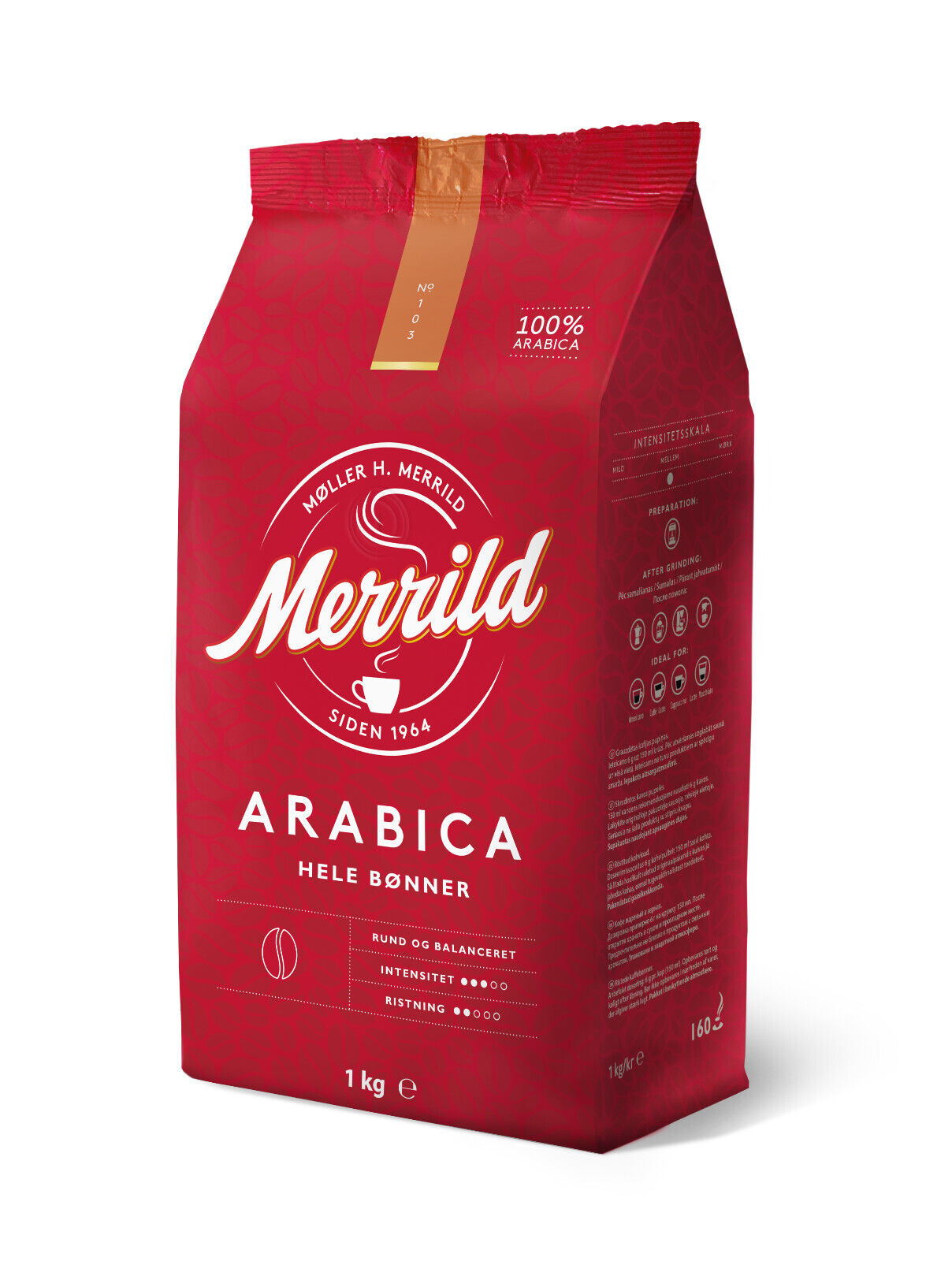 MERRILD ORIGINAL ARABICA Coffee Beans Pack 1kg 35oz