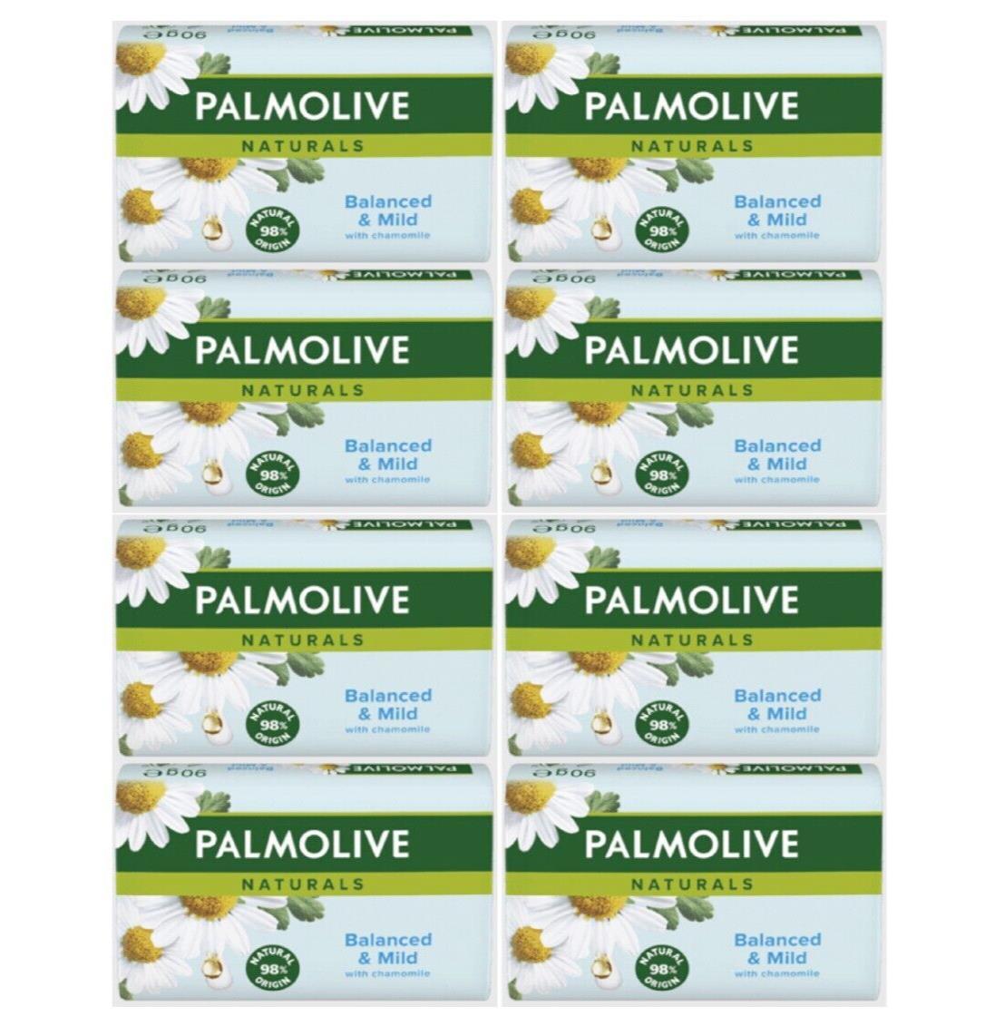 8 x PALMOLIVE BALANCED & MILD Bar Soap with Chamomile & Vitamin E 90g