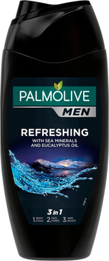 6 PALMOLIVE MEN REFRESHING 3in1 Shampoo Shower Gel Eucalyptus Oil Sea Salt 250ml