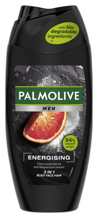 3 PALMOLIVE MEN ENERGISING 3in1 Shampoo Shower Gel Citrus Oils Magnesium 250ml