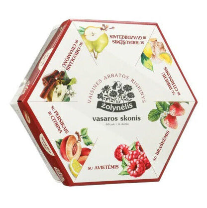 NATURAL FRUIT TEA INFUSIONS 6 Flavors Variety Gift Box (60 Servings) Zolynelis