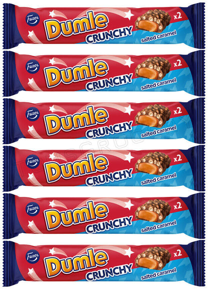 6 FAZER DUMLE CRUNCHY Chocolate Bar with Toffee & Rice Crisps Sweets 55g 1.9oz