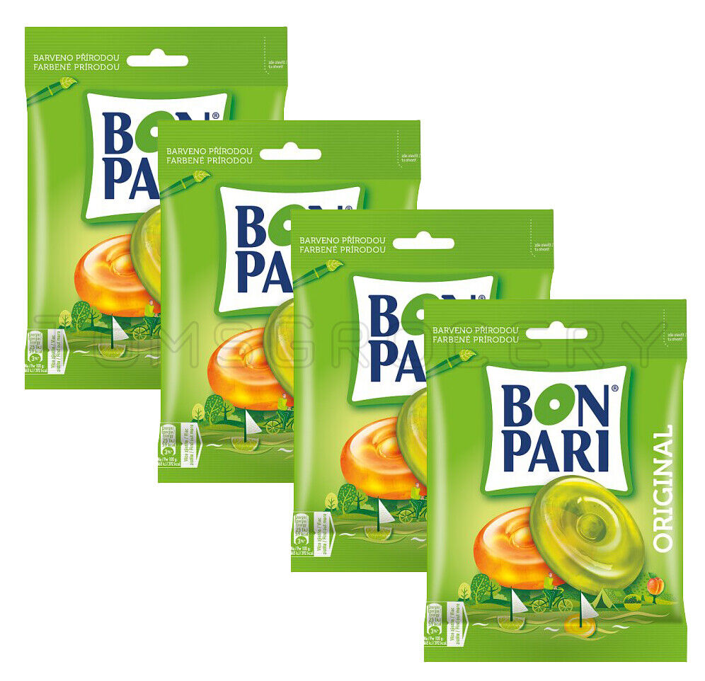 4 BON PARI ORIGINAL Fruit Flavor Hard Candies Bonbons 90g 3.2oz