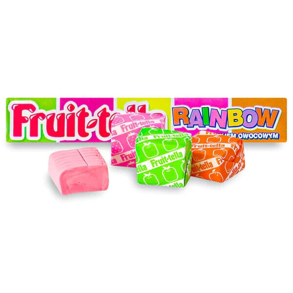 FRUITTELLA RAINBOW Apple Lemon Orange Berry Flavor Chewy Candy 20 Units Box