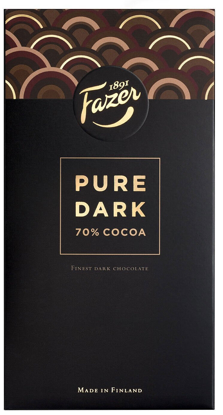 FAZER PURE DARK Finest Dark Chocolate 70% Cocoa Luxury Finland Sweets 95g