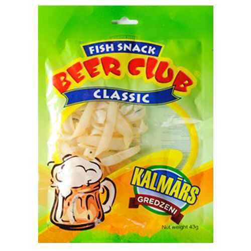 BEER CLUB Dried Fish Snacks Classic Salty Dried Squid Rings 43g 1.5oz