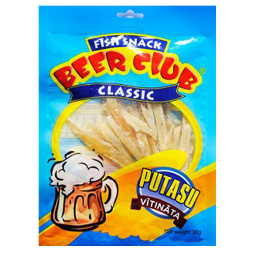 BEER CLUB Fish Snacks Salty Dried Blue Whiting Stripes Putasu 36g 1.3oz