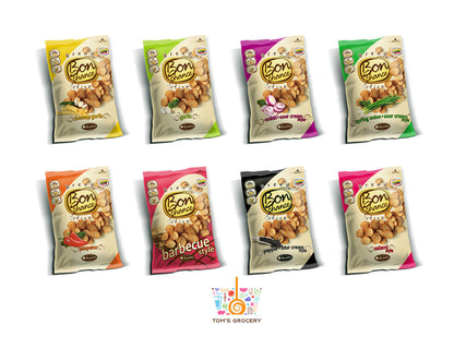 BON CHANCE Baked Bread Crisps Snacks Garlic Salami Cheese Onion Jalapeno Flavors