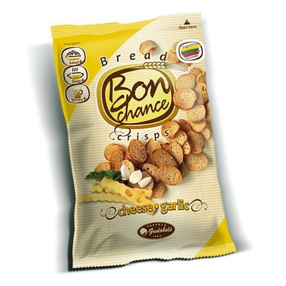 BON CHANCE Baked Bread Crisps Snacks Garlic Salami Cheese Onion Jalapeno Flavors