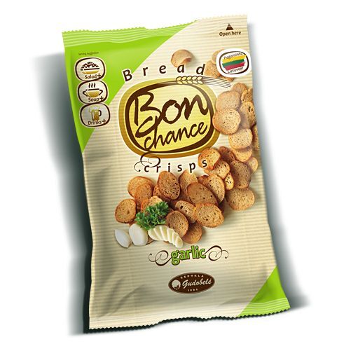BON CHANCE Baked Bread Crisps Snacks Garlic Salami Cheese Onion Jalapeno Flavors