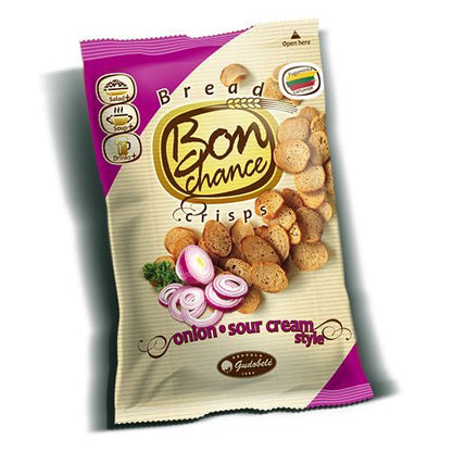 BON CHANCE Baked Bread Crisps Snacks Garlic Salami Cheese Onion Jalapeno Flavors
