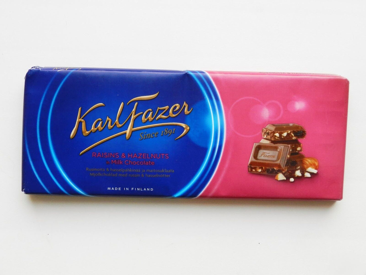 Fazer Finnish Milk Chocolate with Raisins & Hazelnuts 200g 7oz