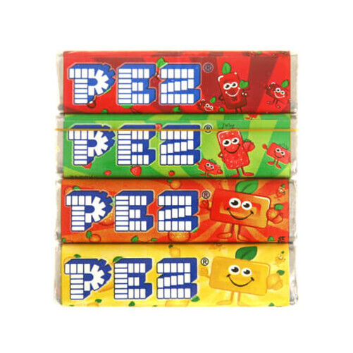 PEZ ORIGINAL Refills Fruit Flavored Retro Candy FULL BOX 80 Sticks