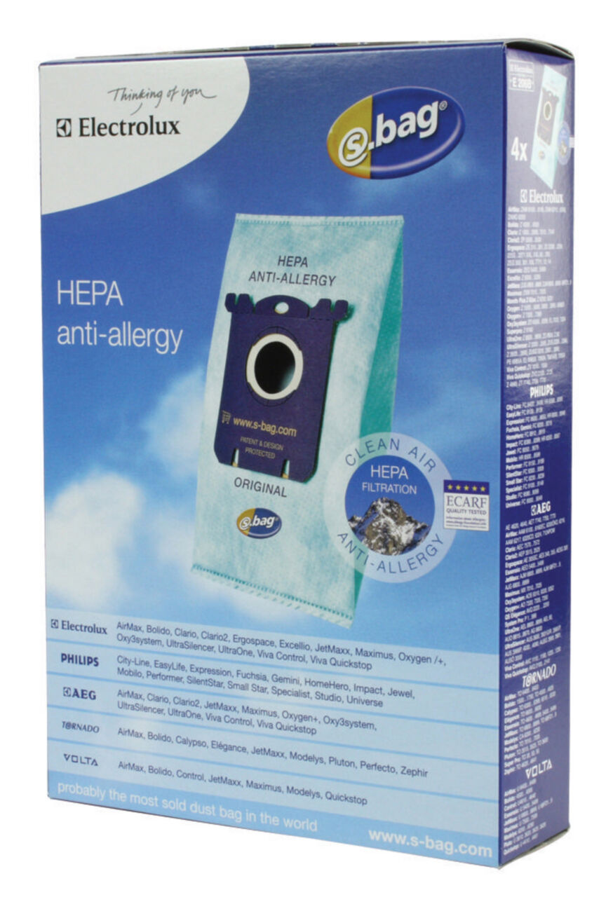 ELECTROLUX E206B S-Bag Hepa Anti-Allergy Vacuum Cleaner Bags