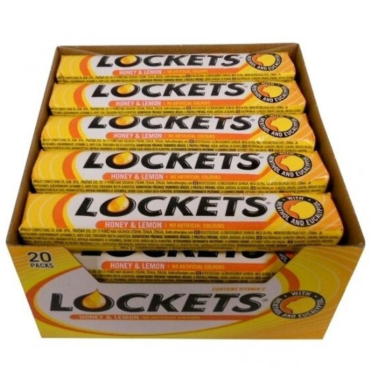 FULL BOX 20 Units LOCKETS Honey & Lemon Refreshing Pastilles 20 x 41g 1.45oz