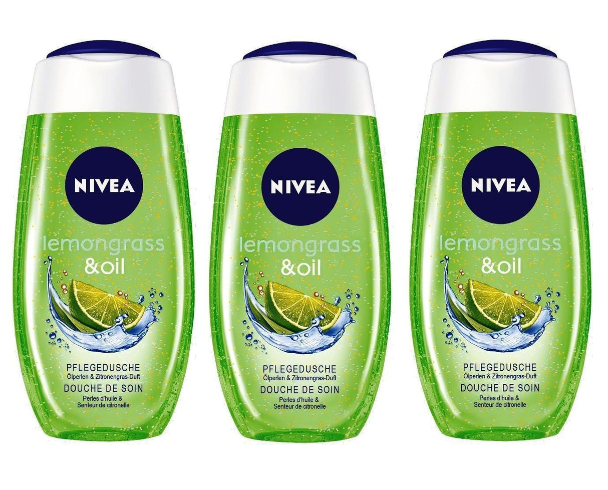 3 x NIVEA Lemongrass & Oil Pearls Shower Gel 250ml