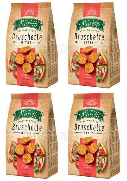 4 BRUSCHETTE MARETTI Pizza Flavor Oven Baked Bread Bites Snacks 70g 2.5oz