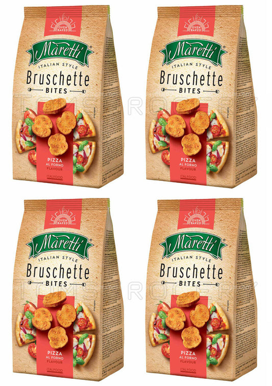 4 BRUSCHETTE MARETTI Pizza Flavor Oven Baked Bread Bites Snacks 70g 2.5oz