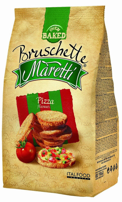 4 BRUSCHETTE MARETTI Pizza Flavor Oven Baked Bread Bites Snacks 70g 2.5oz