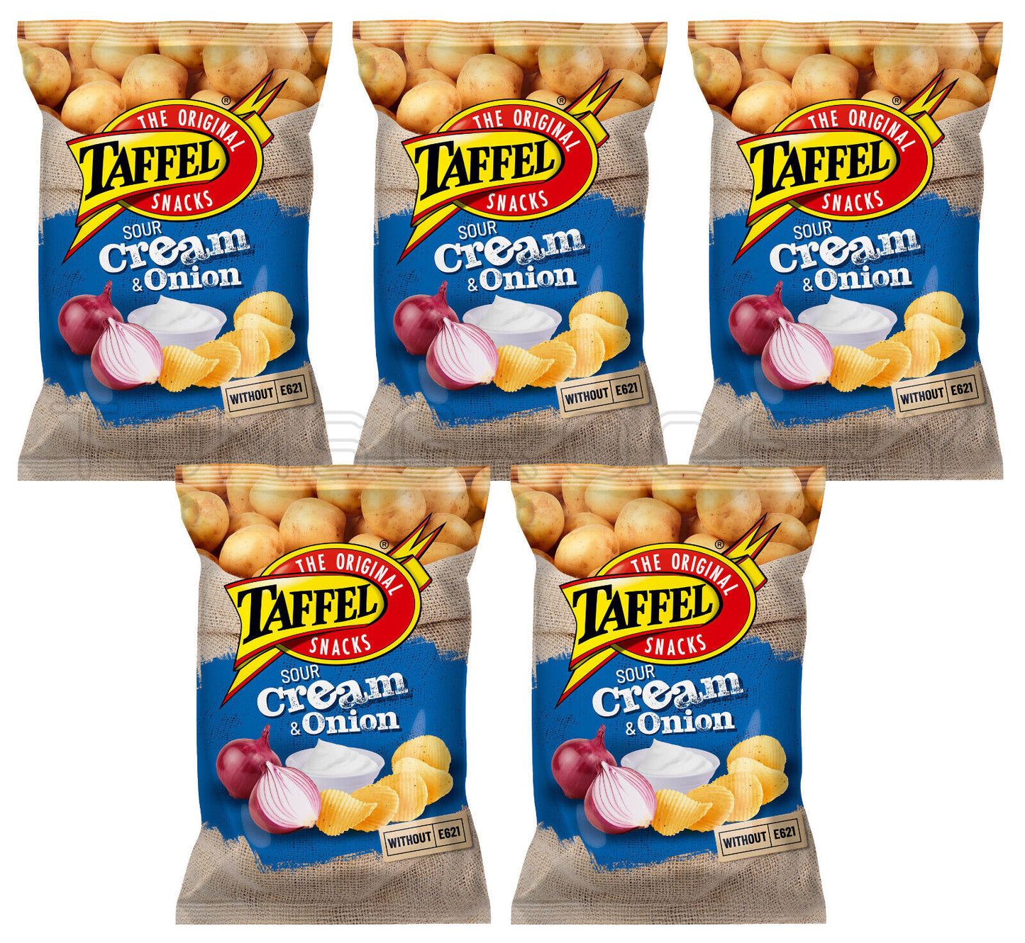 5 TAFFEL SOUR CREAM & ONION Flavor Potato Chips European Snacks Crisps 130g