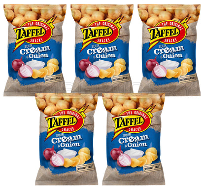 5 TAFFEL SOUR CREAM & ONION Flavor Potato Chips European Snacks Crisps 130g