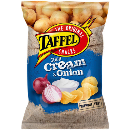 5 TAFFEL SOUR CREAM & ONION Flavor Potato Chips European Snacks Crisps 130g