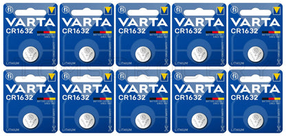 10 VARTA LITHIUM CR1632 6632 3V Button Coin Batteries