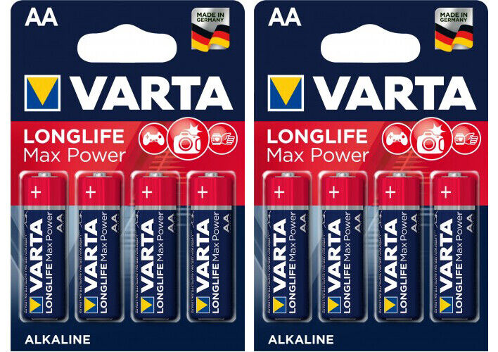 8 x VARTA Longlife Max Power AA LR6 4706 MN1500 1.5V Hi-Fi Batteries