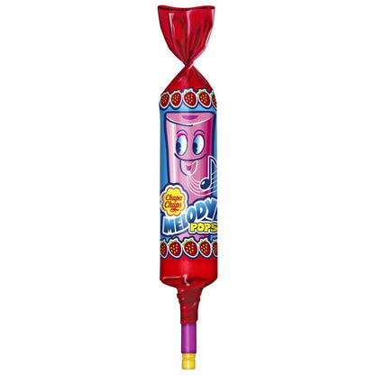 48 CHUPA CHUPS MELODY POPS Strawberry Flavor Lollipops Whistles Candy Sweets