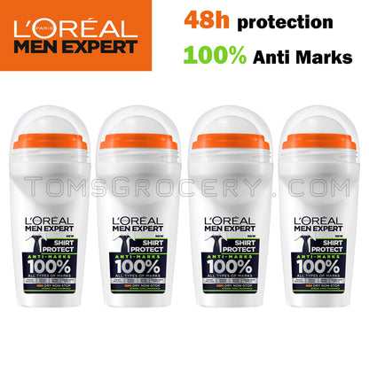 4 L'OREAL MEN EXPERT SHIRT PROTECT XXL Roll On 48h Anti-Marks Deodorant
