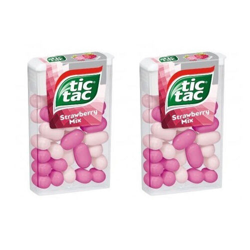 TIC TAC Sweet & Sour Strawberry Mix Pastilles 2 x 18g 0.64oz