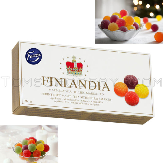 FAZER FINLANDIA Traditional Finland Jelly Balls Fruit Marmalade Sweets 260g