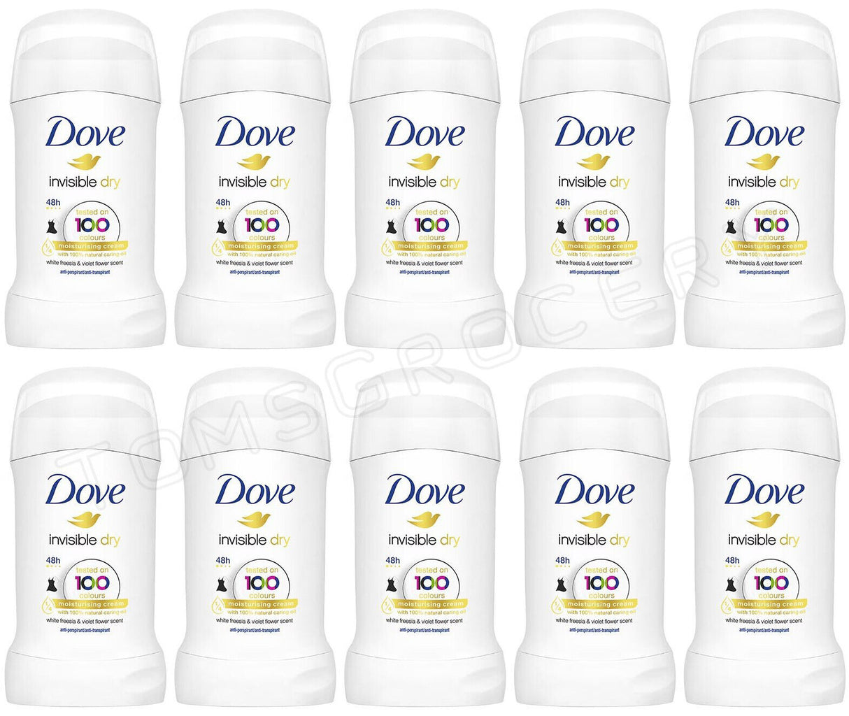 10 DOVE Invisible Dry Anti Marks Deodorant 48h Antiperspirant Stick 40ml