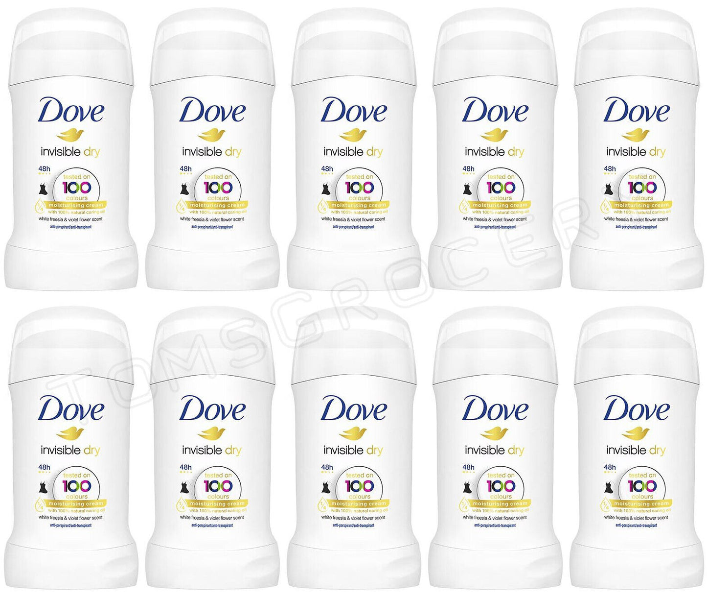 10 DOVE Invisible Dry Anti Marks Deodorant 48h Antiperspirant Stick 40ml