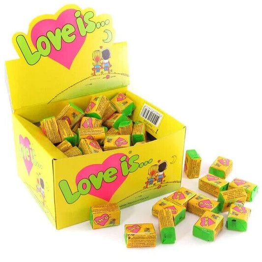 LOVE IS... YELLOW Coconut & Pineapple Flavor 100 Bubble Gums Box