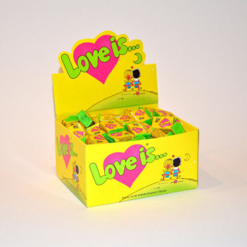 LOVE IS... YELLOW Coconut & Pineapple Flavor 100 Bubble Gums Box