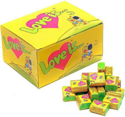 LOVE IS... YELLOW Coconut & Pineapple Flavor 100 Bubble Gums Box