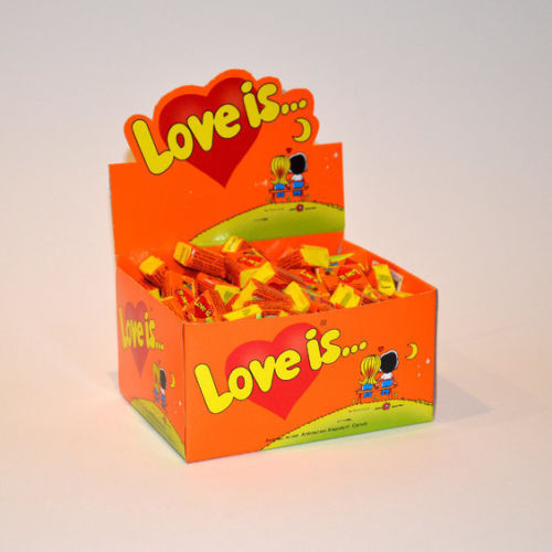 LOVE IS... ORANGE Pineapple & Orange Flavor 100 Bubble Gums Box