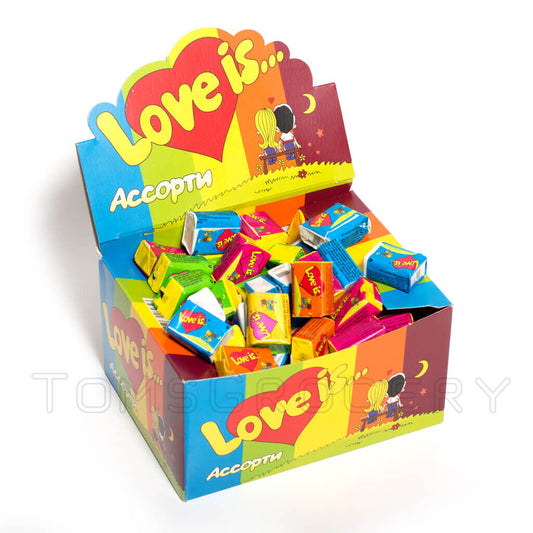 LOVE IS... MIXED FLAVORS SEALED BOX 100 PCS Assorted Bubble Valentine Gift