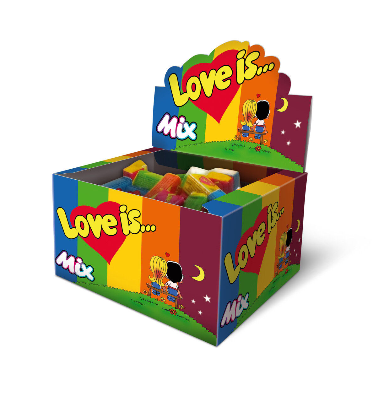 LOVE IS... MIXED FLAVORS BOX 100 PCS Assorted Bubble Gum Valentine Gift