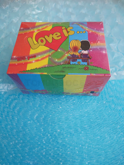 LOVE IS... MIXED FLAVORS SEALED BOX 100 PCS Assorted Bubble Valentine Gift