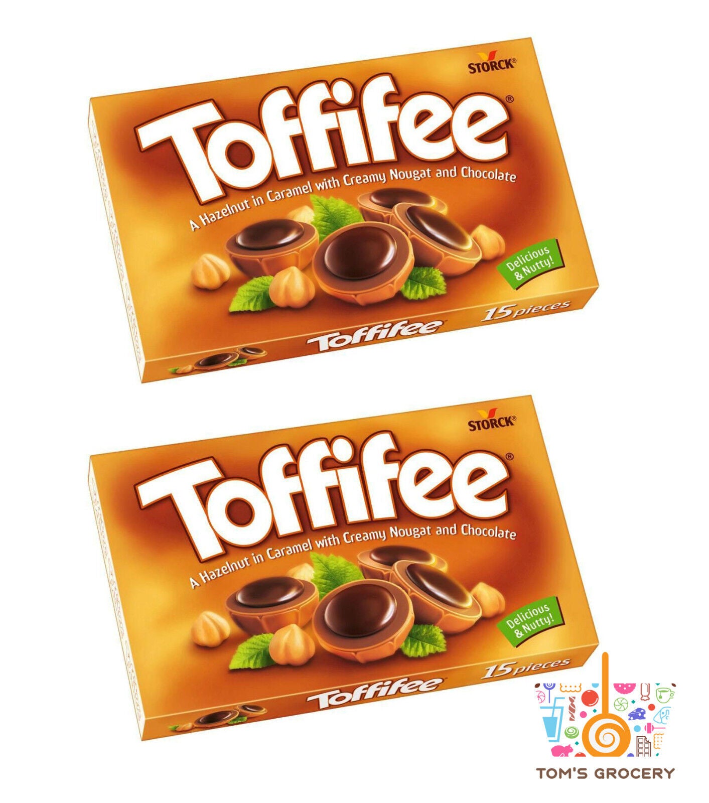 2 TOFFIFEE Creamy Caramel Nougat & Chocolate Candies European Sweets 125g