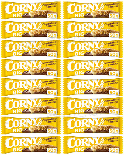 16 CORNY BIG Chocolate & Banana Flavor Breakfast Cereal Bars 50g 1.8 oz