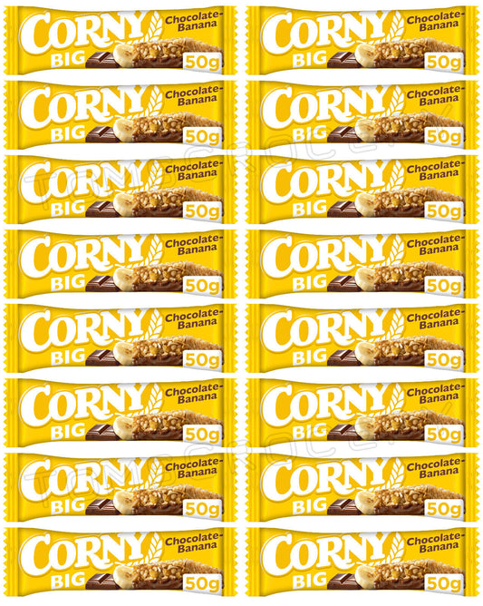 16 CORNY BIG Chocolate & Banana Flavor Breakfast Cereal Bars 50g 1.8 oz