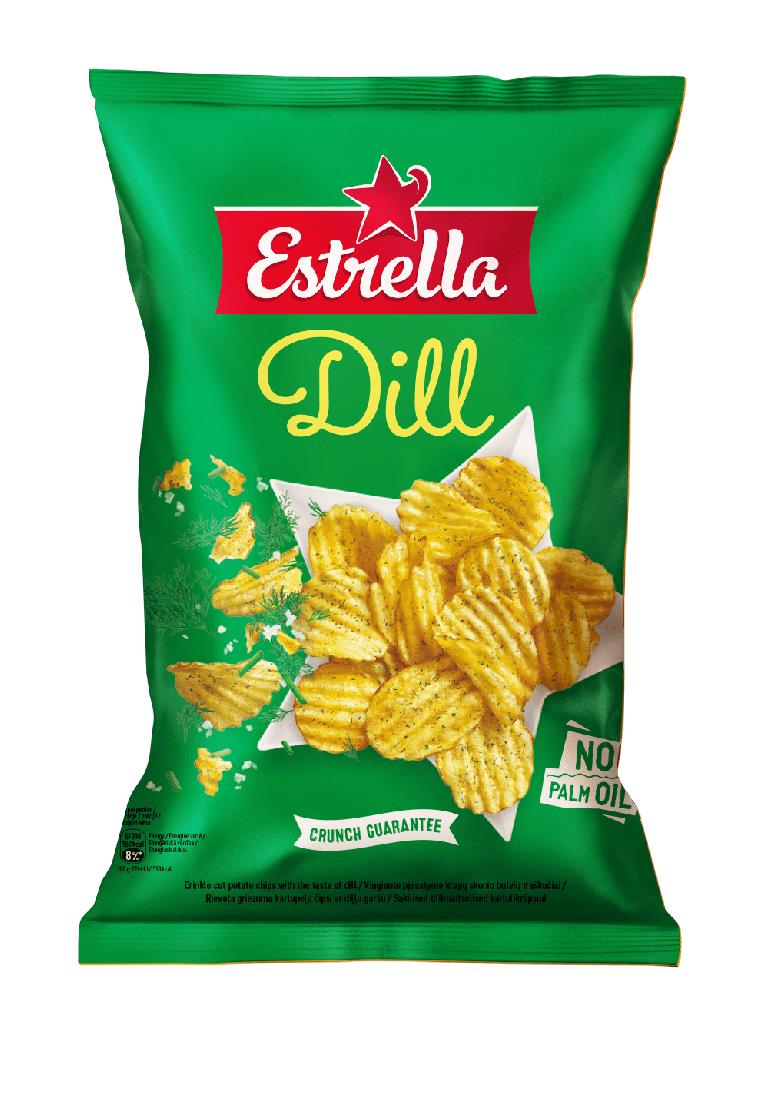 4 ESTRELLA GARDEN DILL Flavor Potato Chips Snacks European Crisps 180g 6.3oz