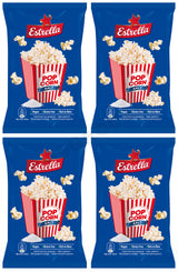 4 ESTRELLA POPCORN SALTED Flavor Microwave Ready Bags 90g 3.18oz