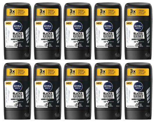 10 NIVEA MEN Invisible Antiperspirant 48h Anti-Marks Protection Deodorant Stick