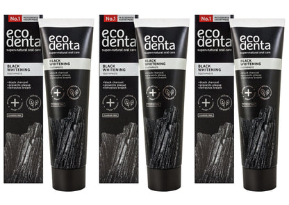 3  ECODENTA Super Natural Organic Black Whitening Charcoal & Teavigo Toothpaste